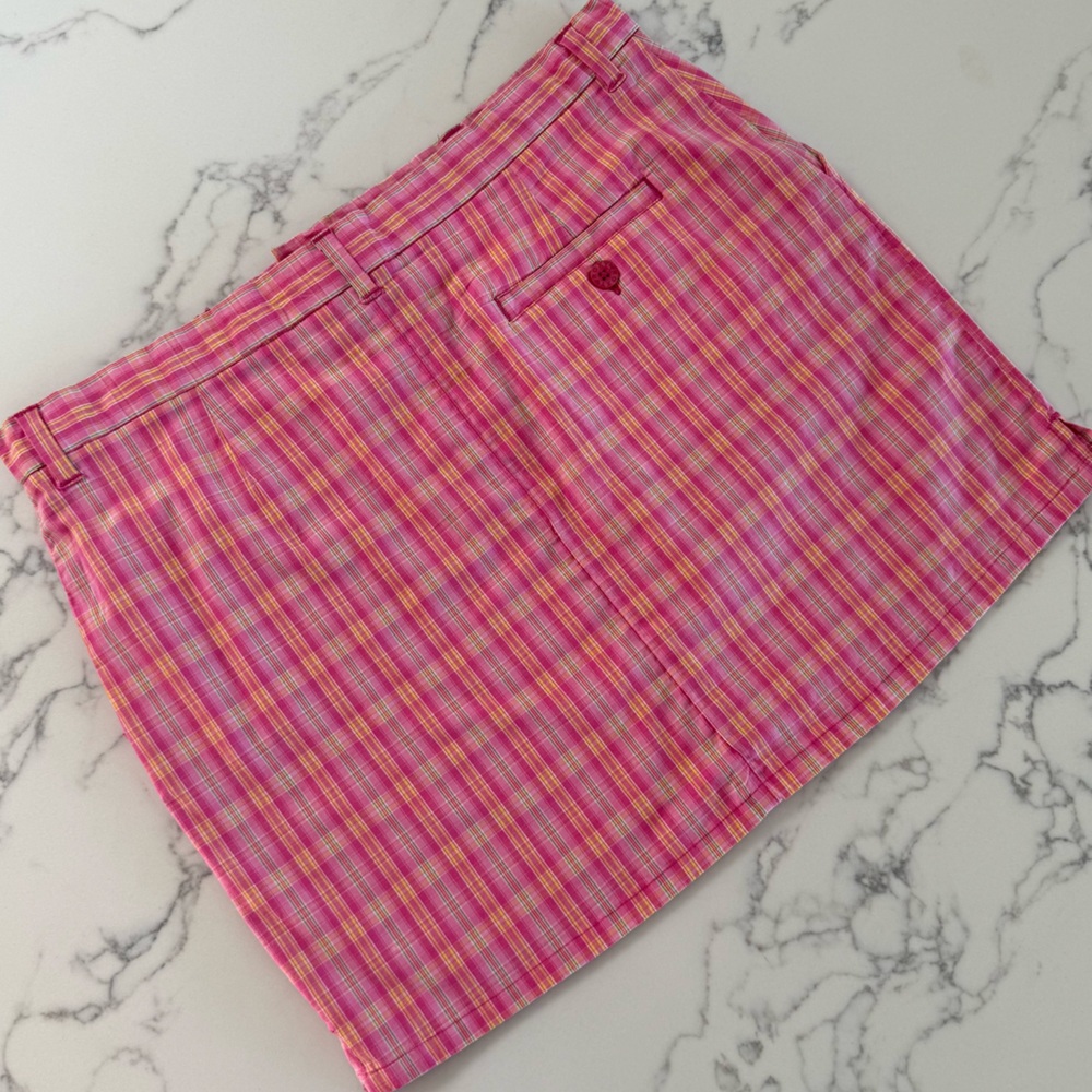 Roxy Vintage Plaid Mini Skirt - Pink - Size 9 Juniors - Picture 2 of 5